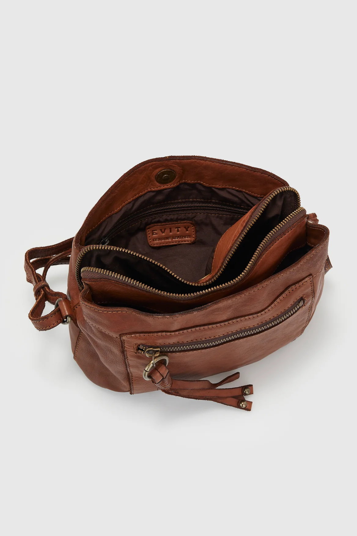 Ari Leather Tassel Crossbody Bag - Image 3